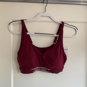 Calvin Klein Ultimate Comfort red bralette, size M.